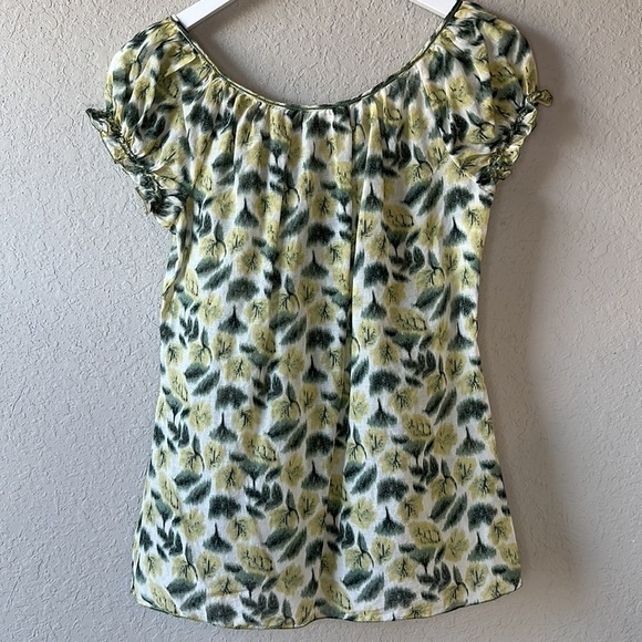 Sophie Max Leaf Print Short Sleeve Top - Picture 9 of 13